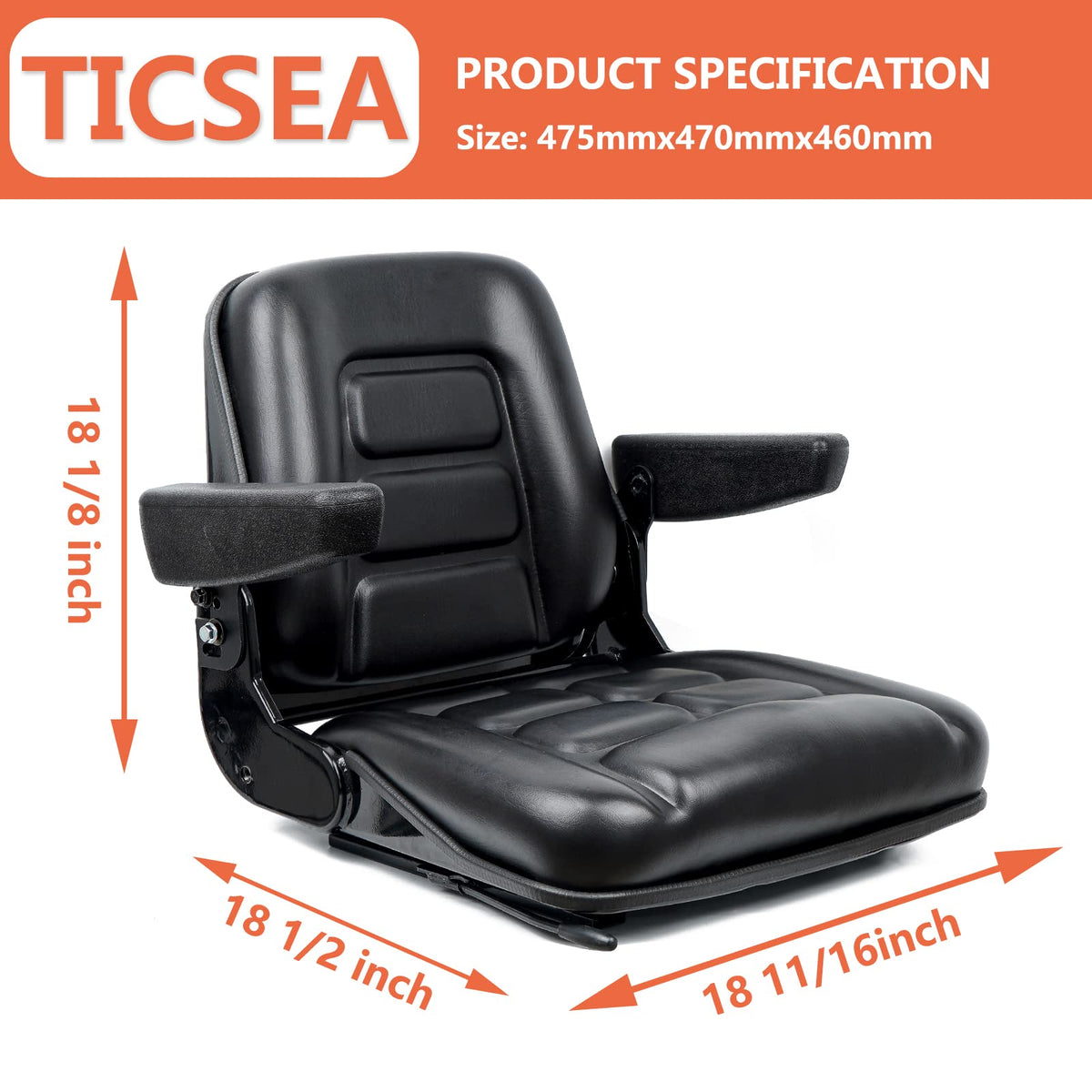 TICSEA back-detail close-up showing stitching and water-resistant PVC for long life
