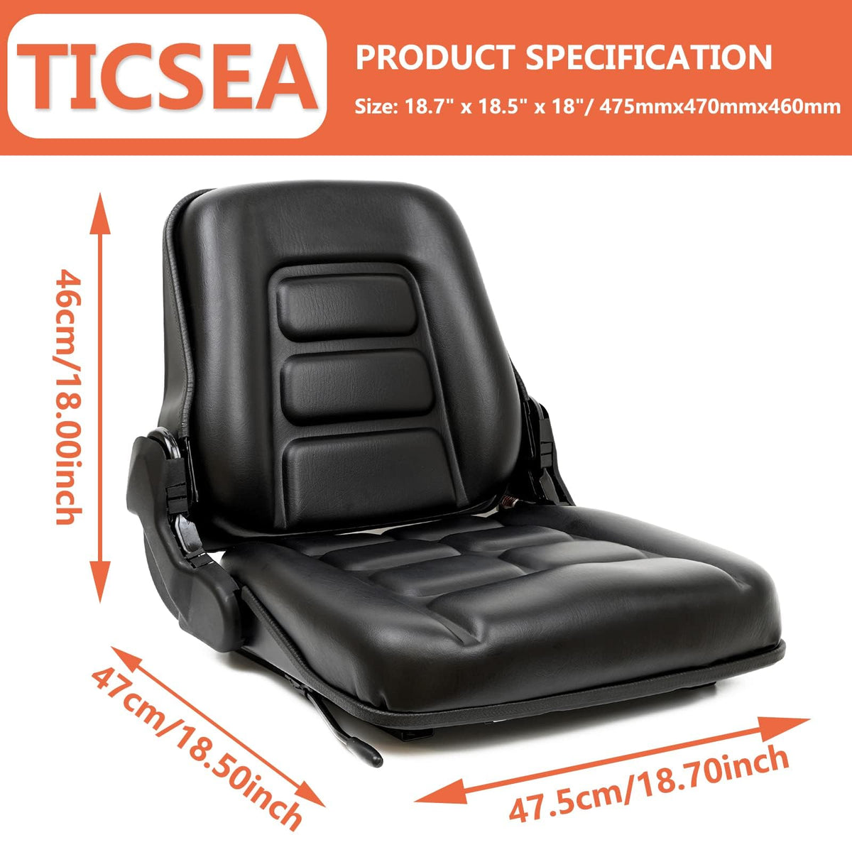 TICSEA side profile illustrating adjustable backrest for comfort