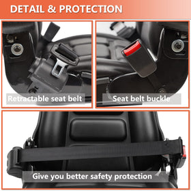 TICSEA side view demonstrating reclining backrest and adjustment range for comfort