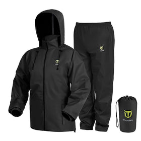 TIDEWE front view showing jacket and pants, durable protection