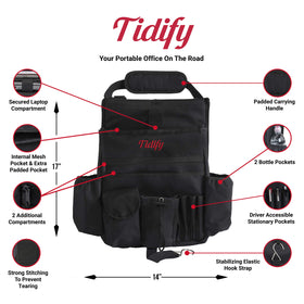 Tidify bottle holders and pockets holding water and accessories securely
