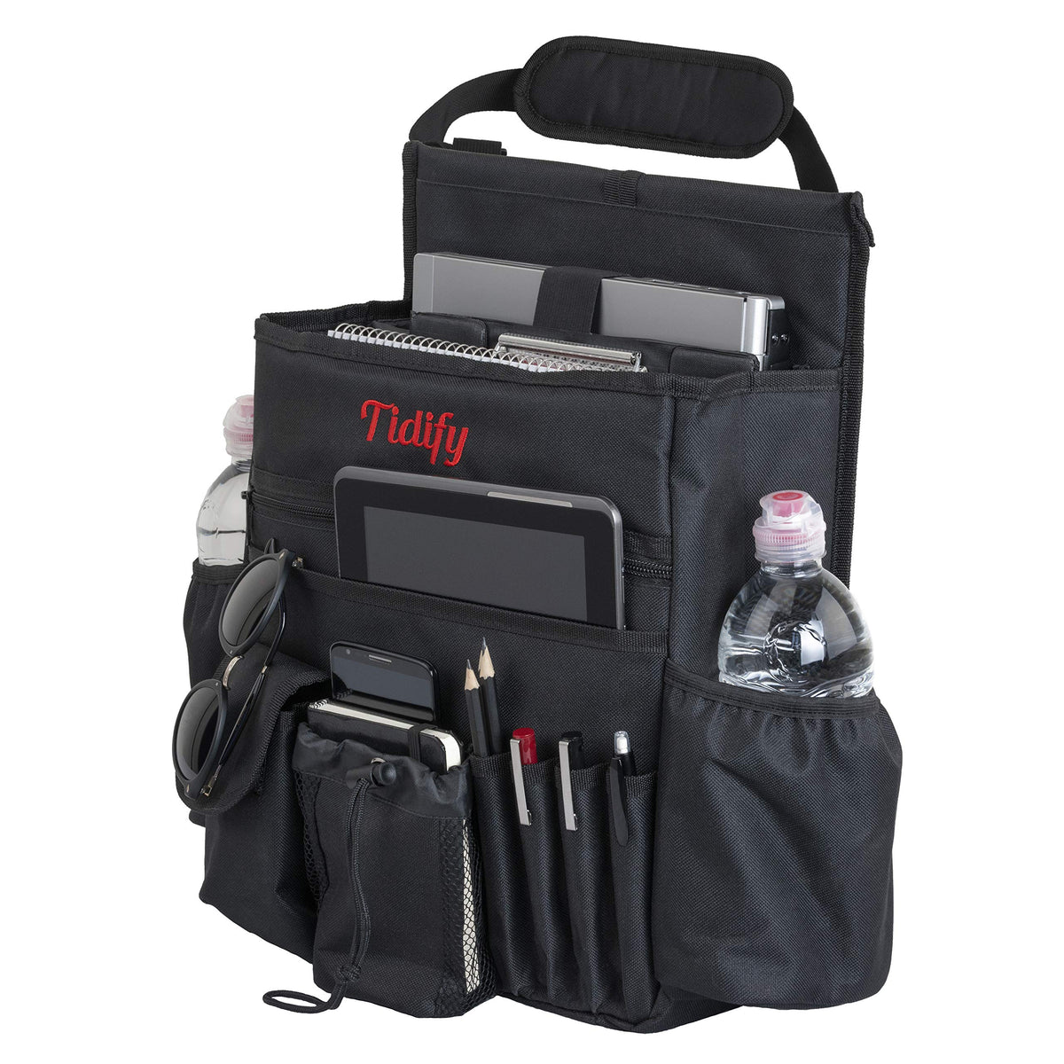 Tidify front view organizer showing overall pockets and tidy storage benefit