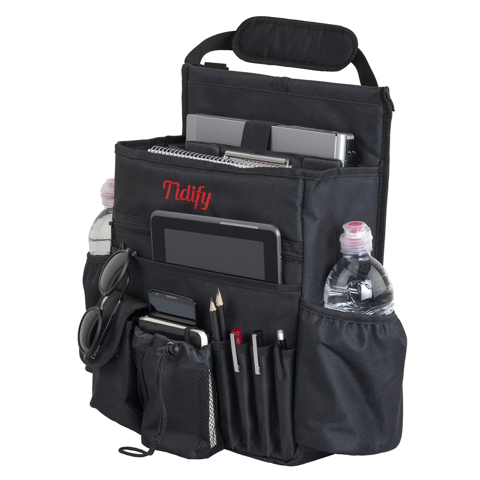 Tidify front view organizer showing overall pockets and tidy storage benefit