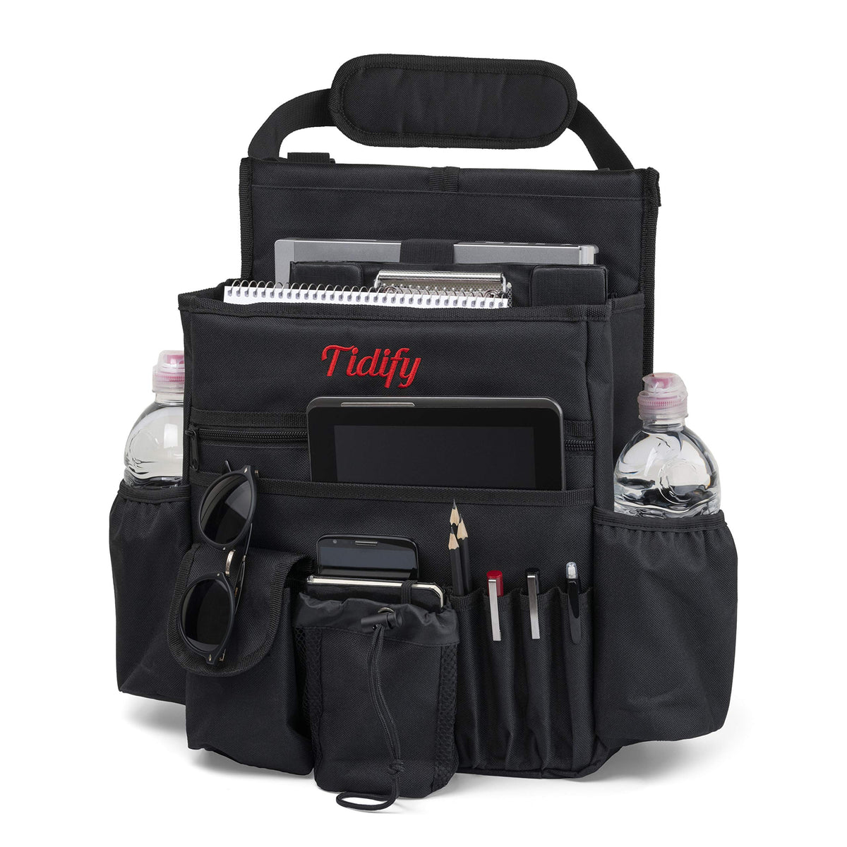 Tidify padded shoulder strap and headrest sleeve for comfortable carrying