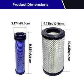 TidiRob outer air filter close-up showing pleated media and durable frame benefit