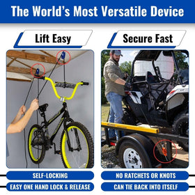 Tie Boss 15 ft rope with G-hook and S-hook laid out demonstrating ready-to-use convenience