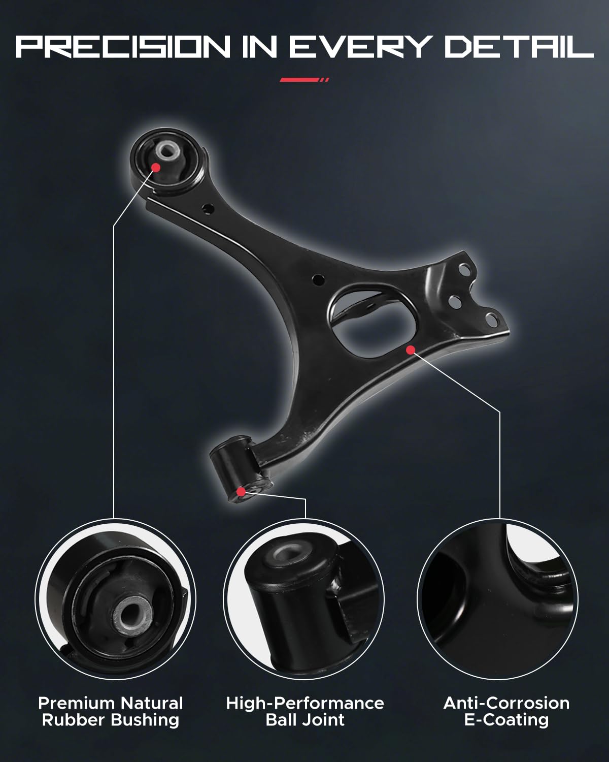 TIEZFUL front and rear sway bar end links displayed to show anti-roll stability