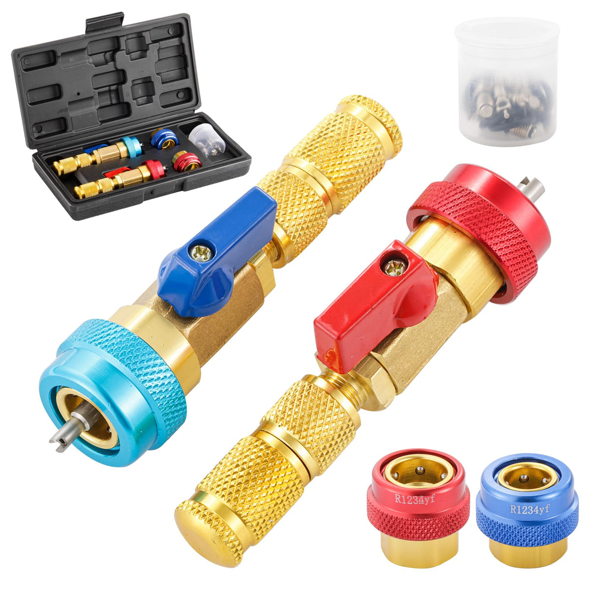 Tigbear front packaging showing red and blue couplers and included parts for quick repairs
