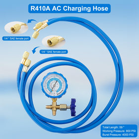 Tigbear long 59-inch refrigerant hose coiled to show flexible reach benefit