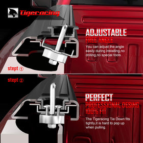 Tigeracing anchor in use with ratchet strap securing heavy cargo safely