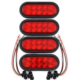Tigerflex ROULERUS front view of red oval LED light showing bright lens and mount benefit