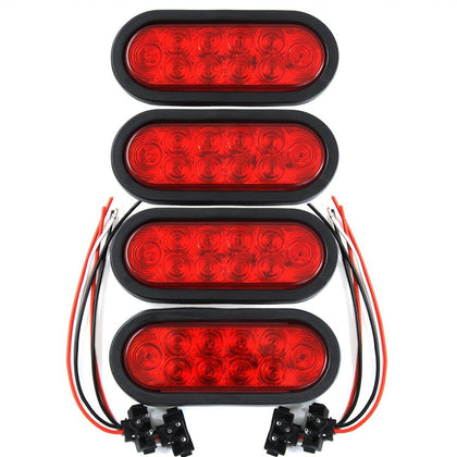 Tigerflex ROULERUS front view of red oval LED light showing bright lens and mount benefit