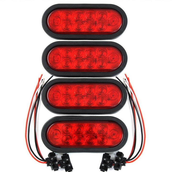 Tigerflex ROULERUS front view of red oval LED light showing bright lens and mount benefit