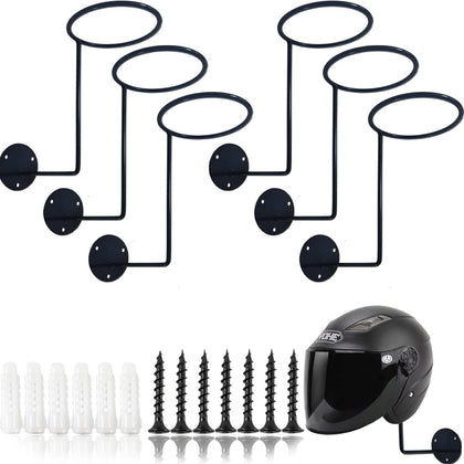 TIHOOD front view of six helmet racks showing compact, organized storage benefit