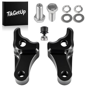 TIKGETUP front view of lowering link kit showing complete package, clear fit benefit
