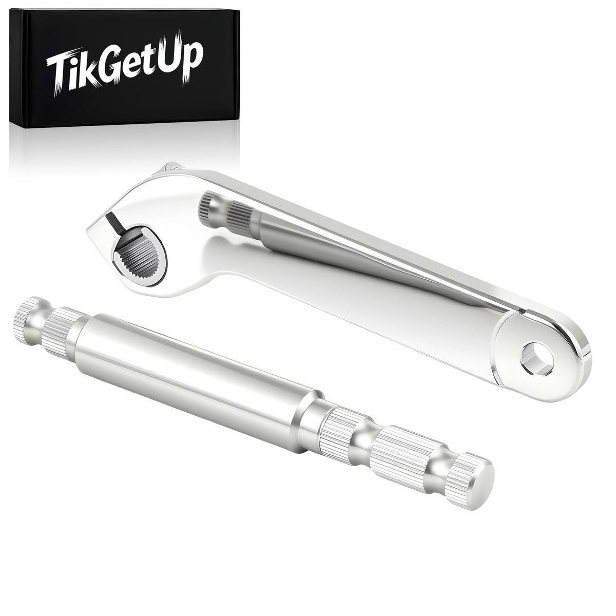 TIKGETUP front view of chrome shifter shaft showing fit and finish, durable replacement