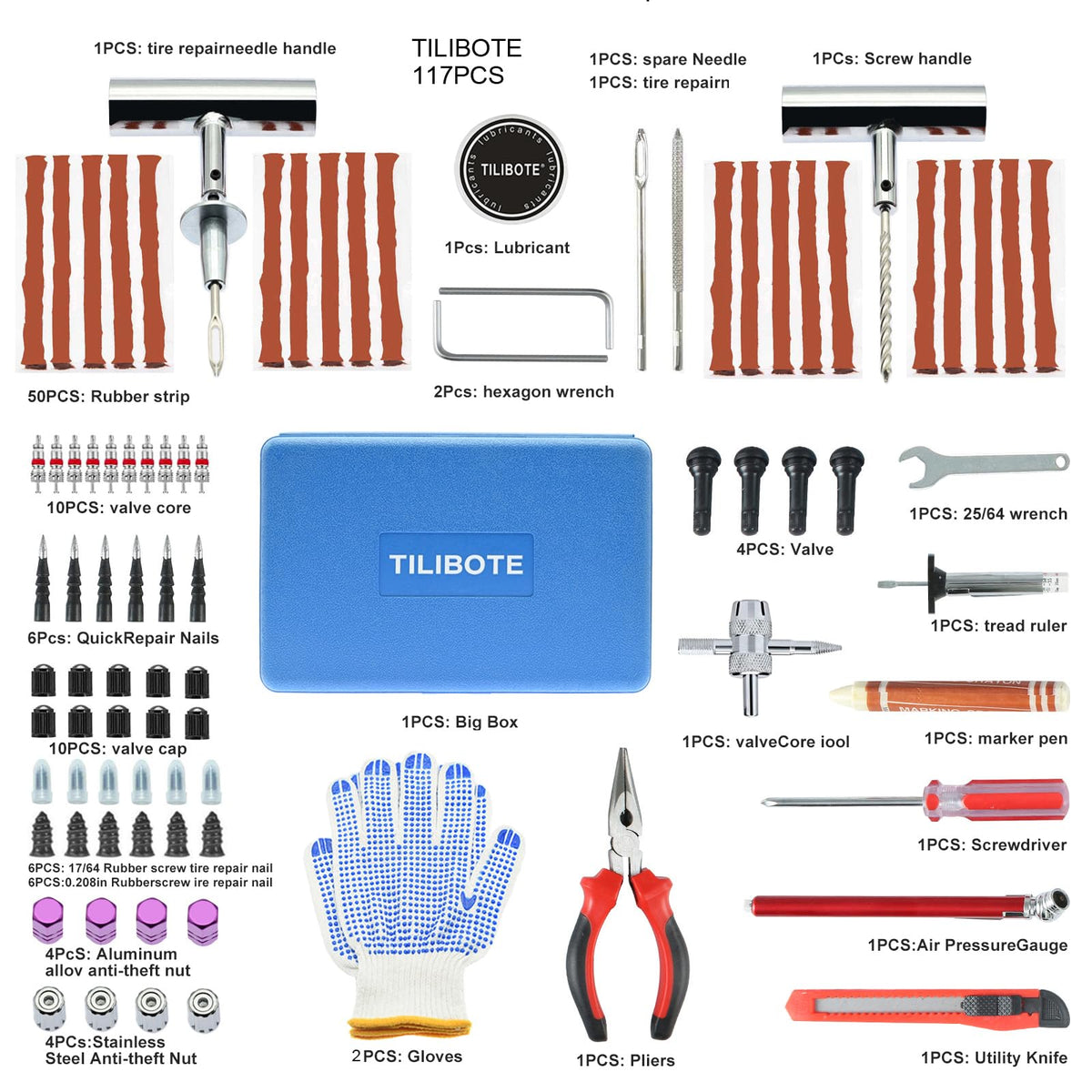 TILIBOTE open kit layout displaying organized tools for fast repairs