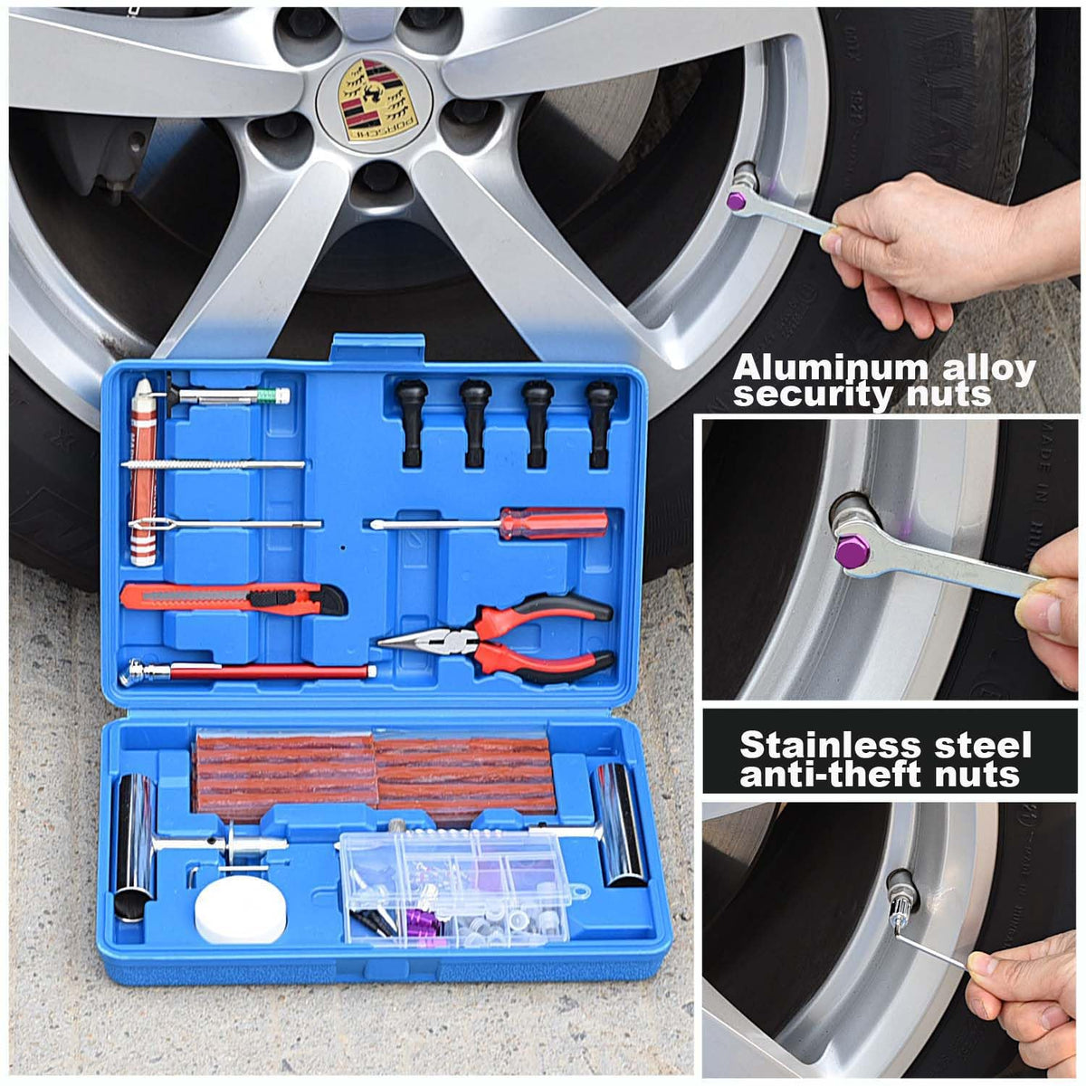 TILIBOTE tread depth gauge showing safe tire wear measurement