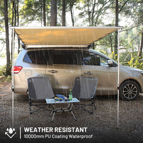TIMBER RIDGE awning retracted in storage bag showing compact transport benefit