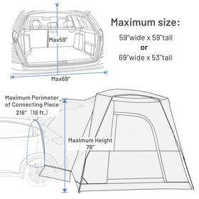 TIMBER RIDGE tent set up with family showing comfortable outdoor living benefit