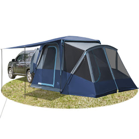 TIMBER RIDGE front view showing full tent footprint and shelter benefit