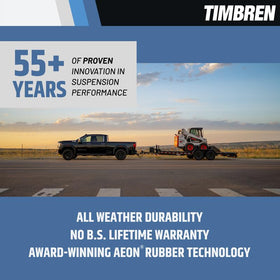Timbren GMRCK25D installed under axle displaying improved support and reduced sag