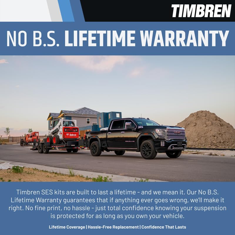 Timbren-equipped truck towing trailer highlighting stable haul and reduced sway