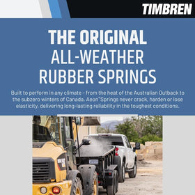 Timbren comparison image showing leveled truck vs sag, demonstrating improved posture