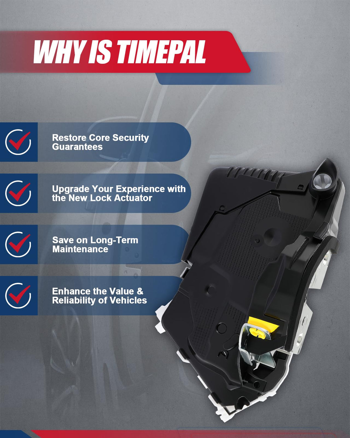 TIMEPAL installed inside a car door showing restored power lock function