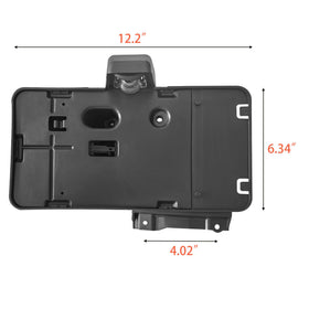 Timilge holder beside license plate showing correct scale and fitment