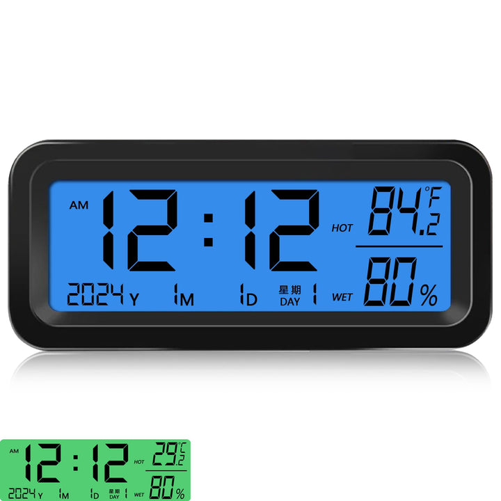 Timloon front view showing clear LCD time and calendar display for easy reading