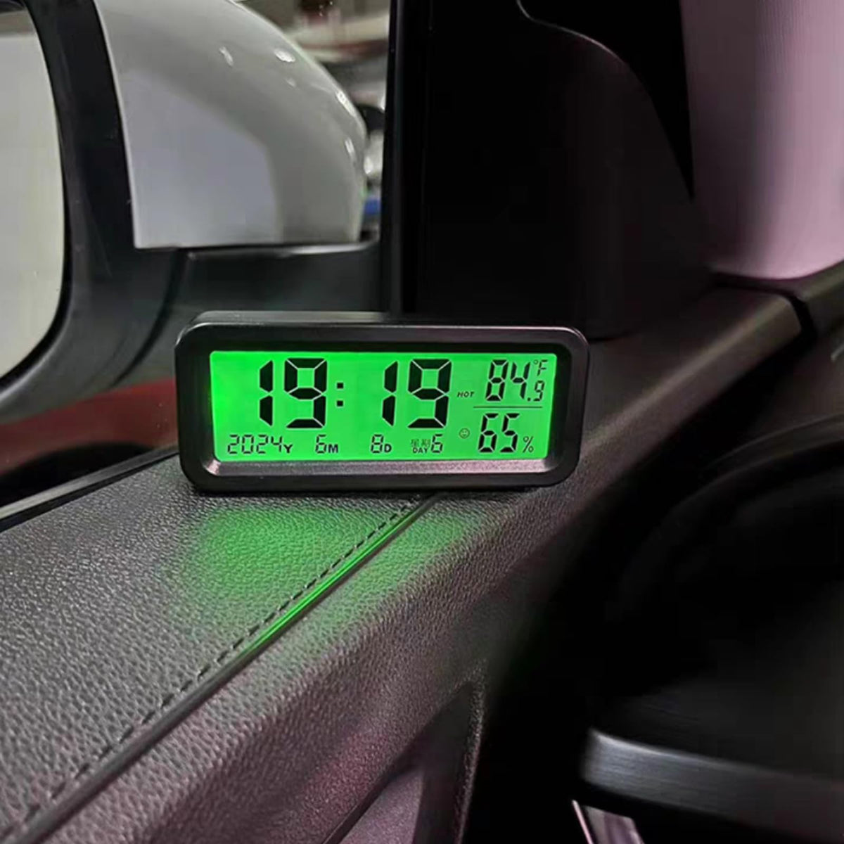 Timloon clock next to a ruler showing compact size for versatile placement