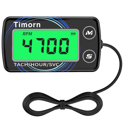 Timorn front display showing RPM and hours for quick diagnostics
