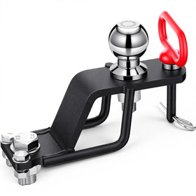 Timtin front view showing 2-inch ball and three-way options for versatile towing