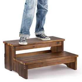 Tinamo front view full stool showing stable steps and stylish finish