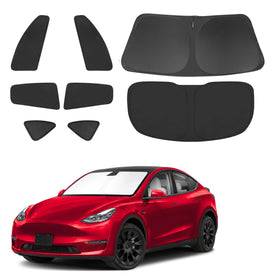 TINGLU front packaging for Model Y Juniper showing full eight-piece kit and fit benefit