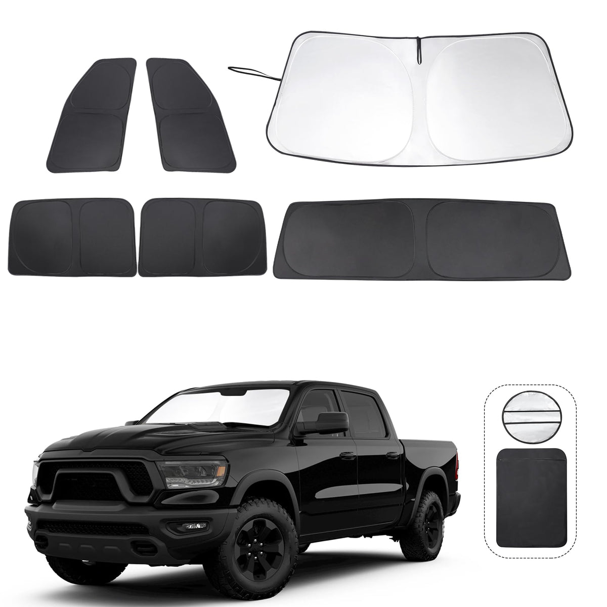 TINGLU front windshield shade installed showing full coverage and cooling benefit