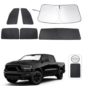 TINGLU front windshield shade installed showing full coverage and cooling benefit