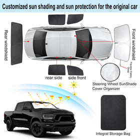 TINGLU driver-side window shade fitted in RAM 1500 demonstrating privacy and fit