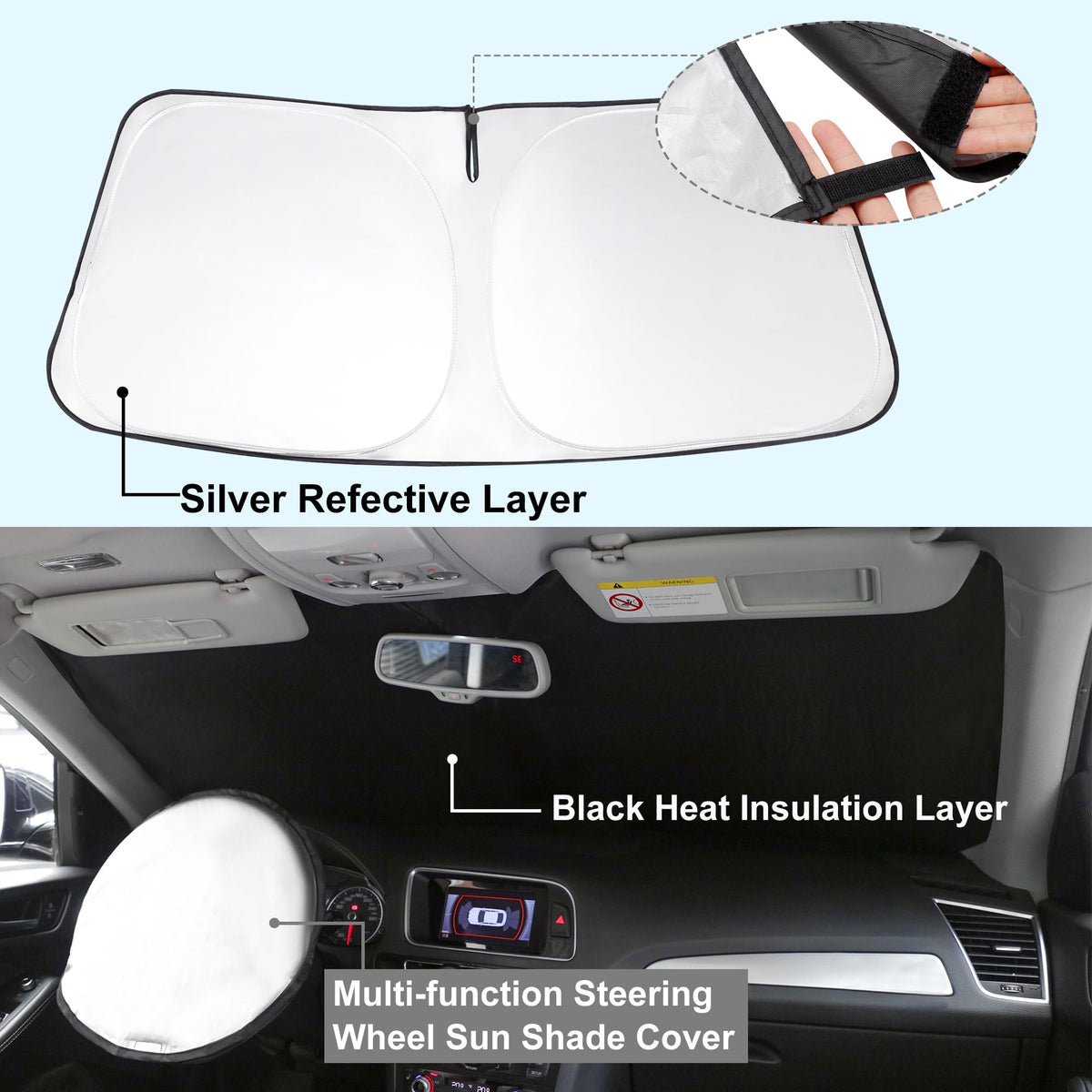 TINGLU close-up of reflective fabric texture demonstrating heat-blocking performance