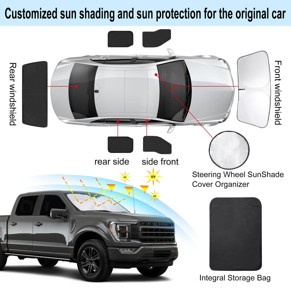 TINGLU rear triangular window shade detail showing precise fit and UV protection
