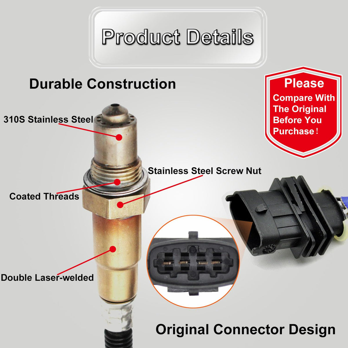 TINJO new sensor beside worn OEM part highlighting improved reliability