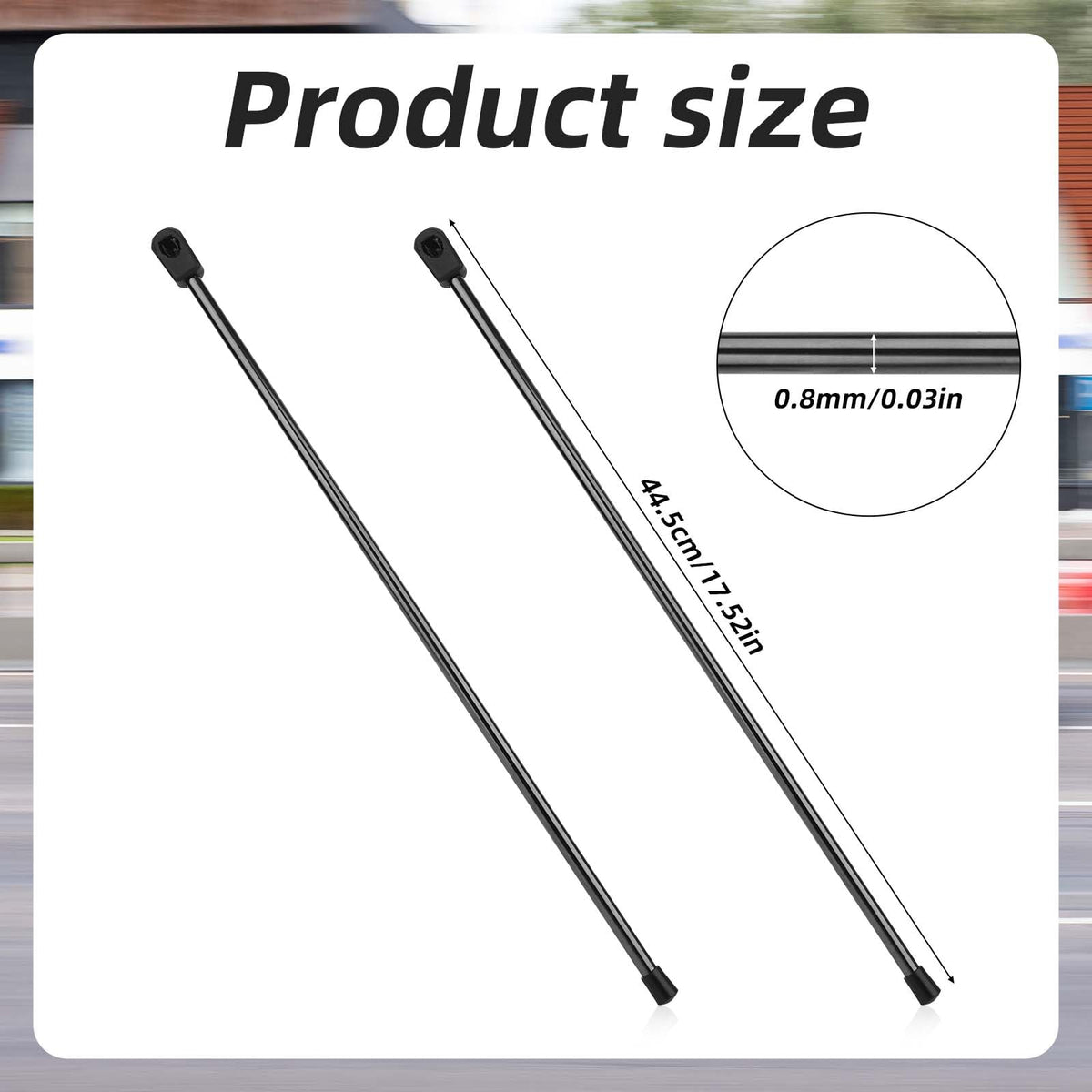 Tinoaly close-up of rod tip and ball-stud end for secure 10mm attachment benefit