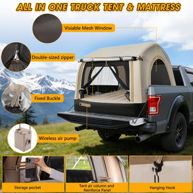 TIPHOPE tent installed in truck bed showing secure, elevated sleeping space