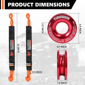 TireQuik 7075 aluminum recovery ring close-up, polished finish reduces rope wear