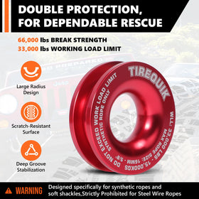 TireQuik soft shackle floating on water, buoyant and corrosion-resistant in mud