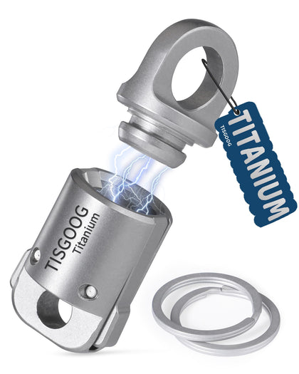 TISGOOG front view showing titanium finish and compact profile, durable carry benefit