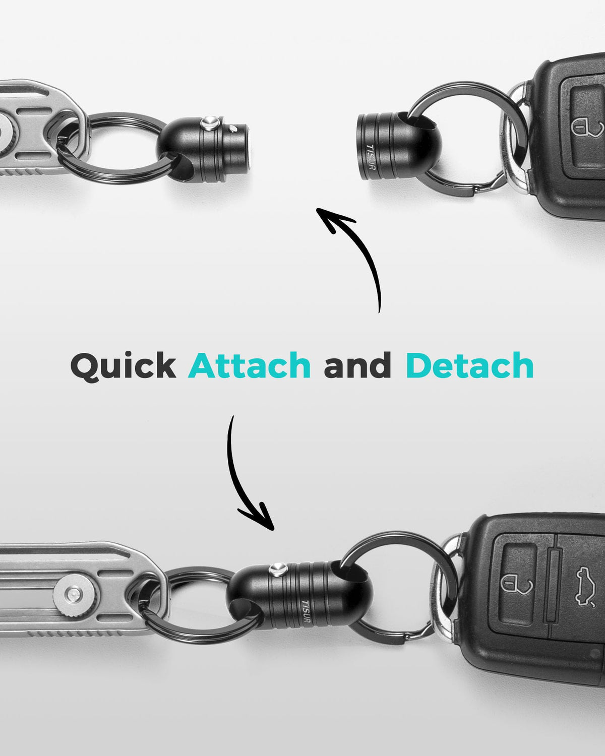 TISUR closeup of magnet connection highlighting secure snap-fit strength and easy reconnection