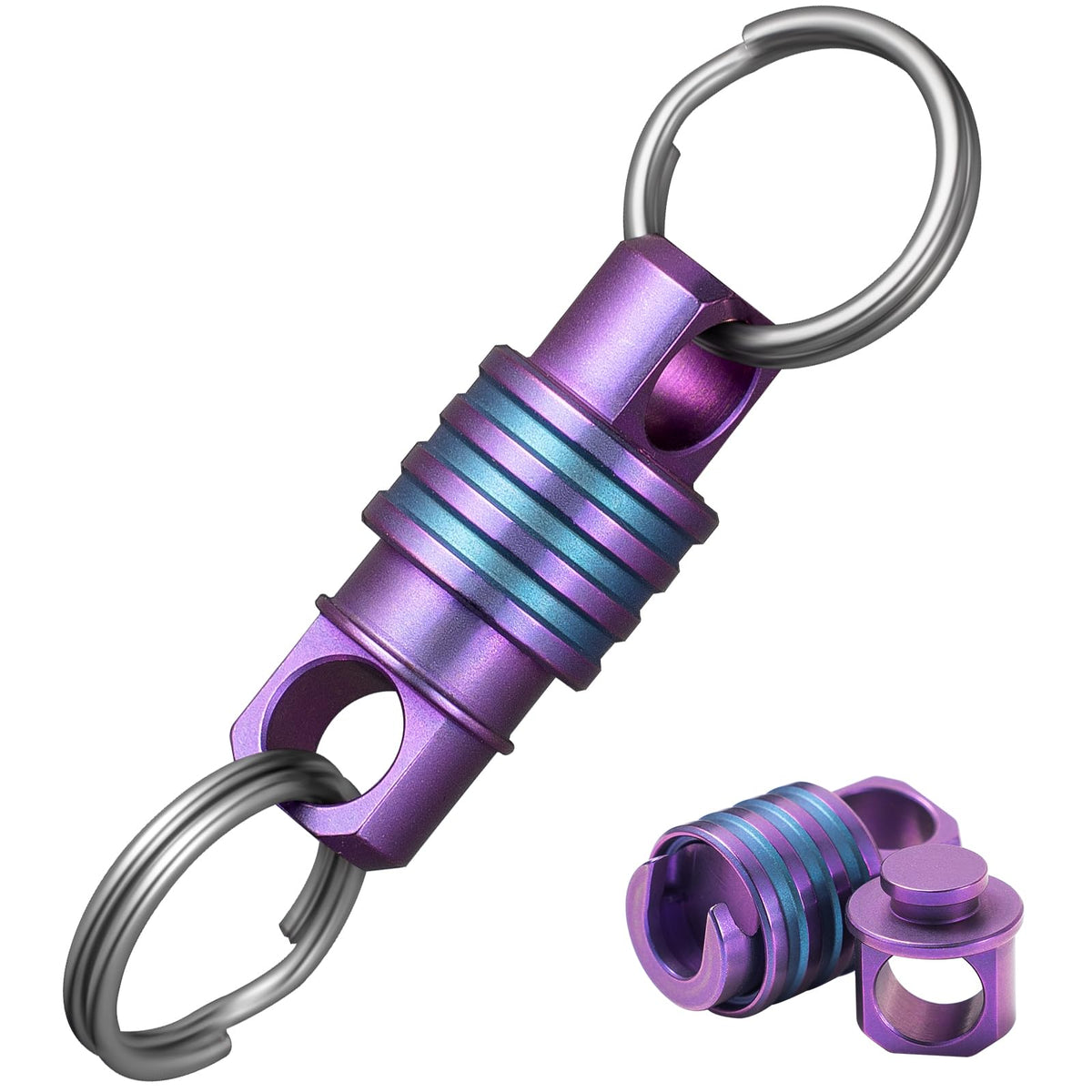 TISUR front view purple keychain showing compact profile and color benefit