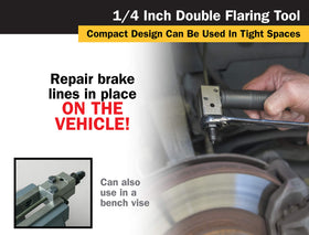 Titan 51515 mounted in bench vise with handle removed for stable flaring control
